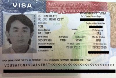 Visa bảo lãnh chồng của anh Tôn Thất Đài
